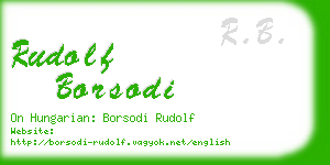 rudolf borsodi business card